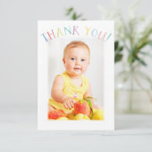 FOTO BEDANKT Leuke kleurrijke pastel regenboog (Staand voorkant)