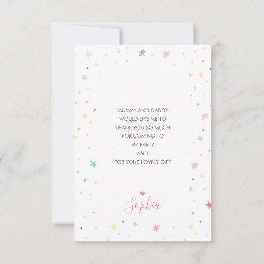 FOTO BEDANKT Leuke kleurrijke pastel regenboog (Achterkant)