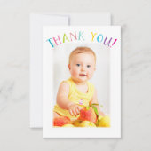 FOTO BEDANKT Leuke kleurrijke regenboog schrijven (Voorkant)