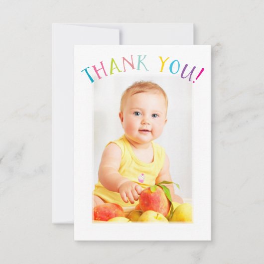 FOTO BEDANKT Leuke kleurrijke regenboog schrijven (Voorkant)