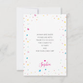 FOTO BEDANKT Leuke kleurrijke regenboog schrijven (Achterkant)