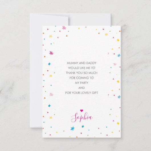 FOTO BEDANKT Leuke kleurrijke regenboog schrijven (Achterkant)