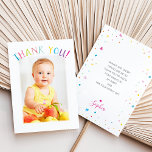 FOTO BEDANKT Leuke kleurrijke regenboog schrijven<br><div class="desc">door kat massard >>> WWW.SIMPLYSWEETPAPERIE.COM << Verstuur en extra speciaal BEDANKT bericht met stijl en pizza voor uw gasten! Gepersonaliseerd met uw gegevens en foto's, mijn moderne BEDANKBRIEFJES zullen zeker opvallen door uw favoriete foto van uw bruiloft te tonen om een speciaal aandenken te maken dat lang na het evenement...</div>