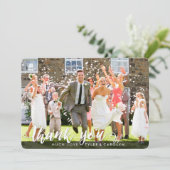 FOTO BEDANKT Leuke witte script type overlay (Staand voorkant)