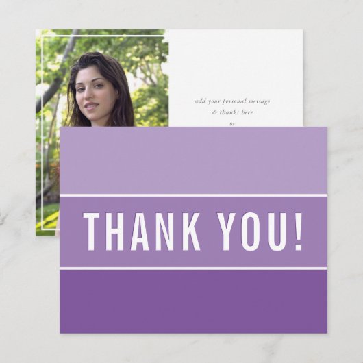 FOTO BEDANKT Modern ombre voilet paarse (Voorkant / Achterkant)