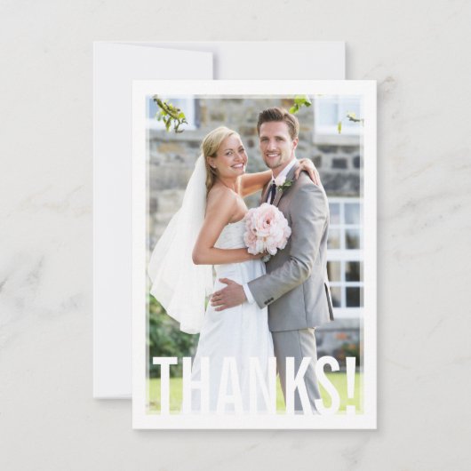 FOTO BEDANKT modern vet type bruiloft eenvoudig (Voorkant)