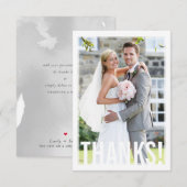 FOTO BEDANKT modern vet type bruiloft eenvoudig (Voorkant / Achterkant)