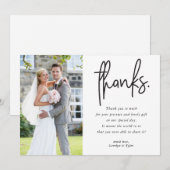 FOTO BEDANKT Modern zwart casual handschrift (Voorkant / Achterkant)