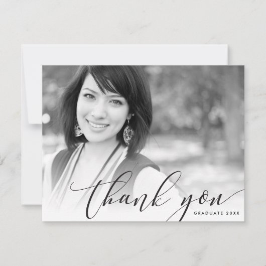 FOTO BEDANKT moderne luxe kalligrafie zwart (Voorkant)