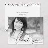 FOTO BEDANKT moderne luxe kalligrafie zwart (Voorkant / Achterkant)