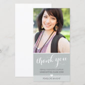 FOTO BEDANKT Script type afstuderen schattig grijs (Voorkant / Achterkant)