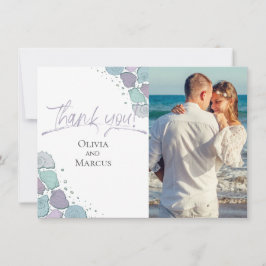 Foto bedankt | Seashells Dusty Blue Lila