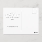 Foto bedankt voor je bruiloft modern script briefkaart (Achterkant)