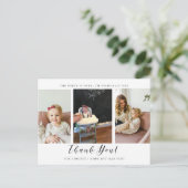 Foto bedankt voor je eerste geboortedag fotokaart briefkaart (Staand voorkant)