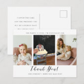 Foto bedankt voor je eerste geboortedag fotokaart briefkaart (Voorkant / Achterkant)