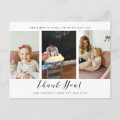 Foto bedankt voor je eerste geboortedag fotokaart briefkaart (Voorkant)