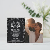 Foto Bedankt Wedding Skeleton Hearts Handen Kaart (Staand voorkant)