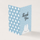 Foto Bedankt Winter Kind's Birthday Blue Kaart (Buitenkant)