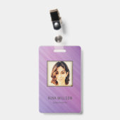 Foto bedrijfs-ID op strepen Badge (Voorzijde met clip)