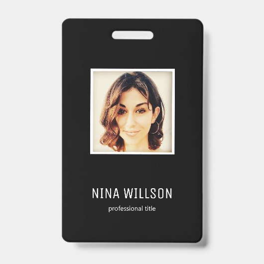 Foto bedrijfs-ID op zwart Badge (Voorzijde)