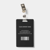 Foto bedrijfs-ID op zwart Badge (Achterkant met clip)
