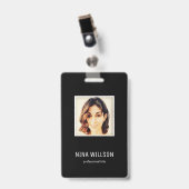 Foto bedrijfs-ID op zwart Badge (Voorzijde met clip)