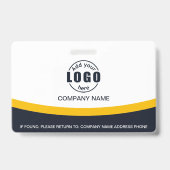 Foto Bedrijfsmedewerker Naam QR Code Geel Badge (Achterkant)