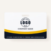 Foto Bedrijfsmedewerker Naam QR Code Geel Badge (Achterkant)