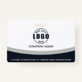 Foto Bedrijfsmedewerker Naam QR Code Grijs Badge (Achterkant)