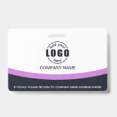Foto Bedrijfsmedewerker Naam QR Code Paarse Badge (Achterkant)