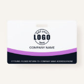 Foto Bedrijfsmedewerker Naam QR Code Paarse Badge (Achterkant)