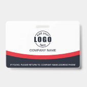 Foto Bedrijfsmedewerker Naam QR-code Rood Badge (Achterkant)