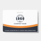 Foto Bedrijfsmedewerker Naam QR Code Sinaasappel Badge (Achterkant)