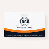 Foto Bedrijfsmedewerker Naam QR Code Sinaasappel Badge (Achterkant)