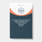 Foto Bedrijfsmedewerker QR-code Blauw Oranje Badge (Achterkant)