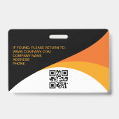 Foto Bedrijfsmedewerker QR-code Oranje Geel Badge (Achterkant)