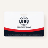 Foto Bedrijfsnaam Werknemer QR Code Rood Badge (Achterkant)