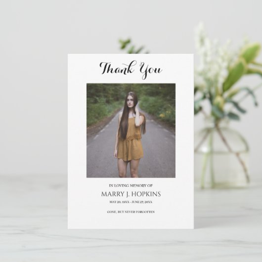 Foto begrafenis dank u kaarten (Staand voorkant)