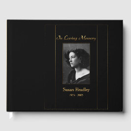 Foto Begrafenis Gastboek met gouden pijpen 2 Gastenboek