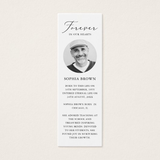 Foto Begrafenis Gebed Bladwijzer Kaart (Voorkant)