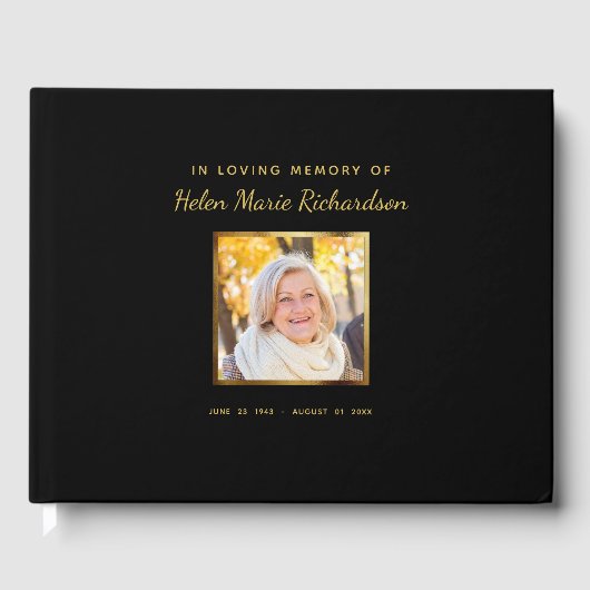 Foto begrafenis herdenkingsdienst Viering van het  Gastenboek (Voorkant)