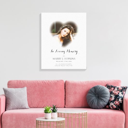 Foto begrafenis in Loving Memory Memorial aandenke Canvas Afdruk (Insitu (Woonkamer))