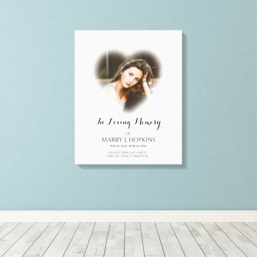 Foto begrafenis in Loving Memory Memorial aandenke Canvas Afdruk (Insitu (Houten vloer))