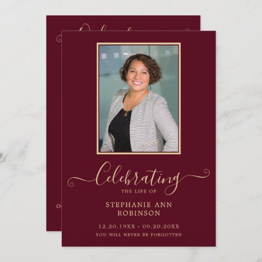 Foto begrafenis Orde van Dienst Bourgondië Goud Programmakaart (Voorkant / Achterkant)