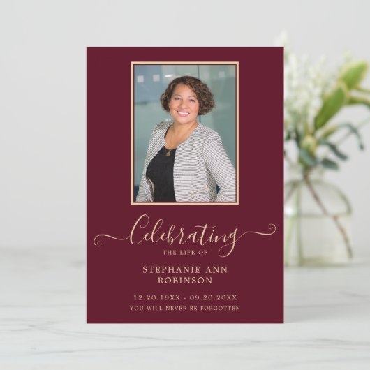 Foto begrafenis Orde van Dienst Bourgondië Goud Programmakaart (Staand voorkant)