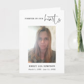 Foto begrafenis sympathie dank u gevouwen Kaart (Voorkant)