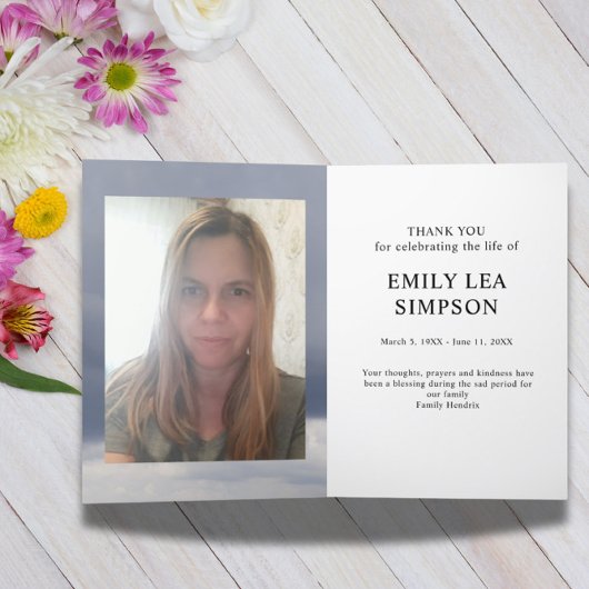 Foto begrafenis sympathie dank u gevouwen Kaart