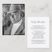 Foto Begrafenisgebed Kaart Contactkaartje (Voorkant / Achterkant)