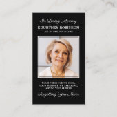 Foto Begrafenisgebed Kaart Visitekaartje (Voorkant)