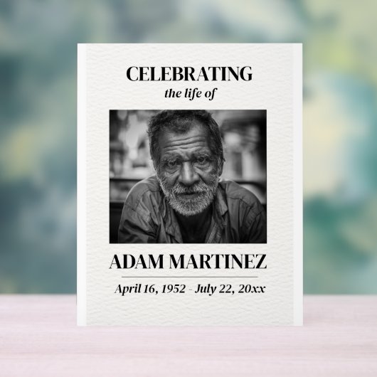 Foto begrafenisviering van het herdenkingsmonument acryl bord (Neutraal)